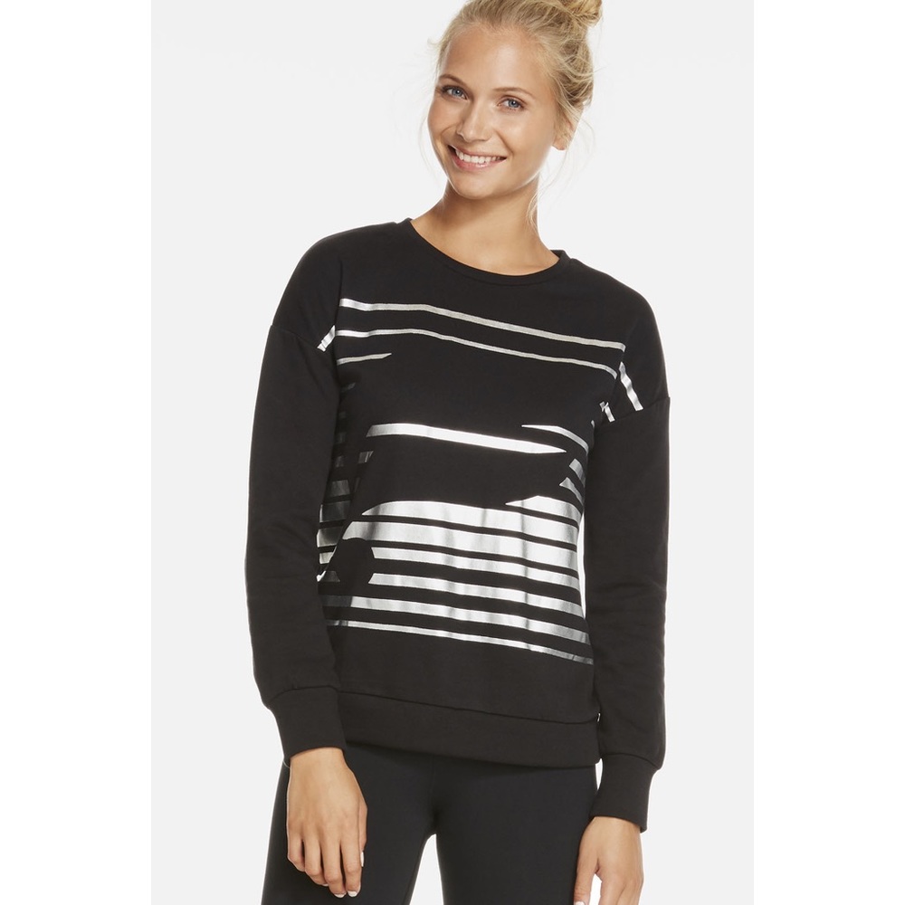 Fabletics Silver Metallic Snowshoe Pullover